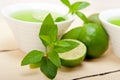 Mint infusion tea tisane with lime Royalty Free Stock Photo