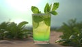 Mint Julep in Paradise: A Summer Cocktail to Savor, Product Photo Mockup, Illustartion, HD Photorealistic - Generative AI Royalty Free Stock Photo