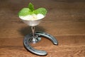 Mint Julep in Silver Cup with Horseshoe