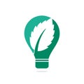 Mint leaf bulb shape concept logo.