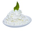 Mint Leaf in Whipped Cream Royalty Free Stock Photo