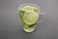 Mint Lemonade in a Glass Cup served with lemon slices and mint leaves Royalty Free Stock Photo