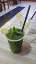 Mint Lemonades, refreshing summer drinks, drinks served in restaurant or cafe, mint margarita and lemonade, lemon drinks