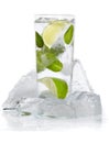 Mint, lime ice vodka Royalty Free Stock Photo