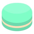 Mint macaroon icon, isometric style