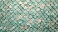 Mint Marble with Metallic Fish Scale Horizontal Background.