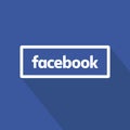 Facebook flat button design over blue background. Clean vector symbol. Social media sign.