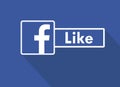 Like us on facebook. Flat design icon. Like me on facebook. Social media and networking.