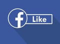 Like us on facebook. Flat design icon. Like me on facebook. Social media and networking.