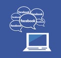 A lot of Facebook speech bubbles. Social media and networking.