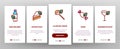 Mint Refreshing Leaf Onboarding Icons Set Vector