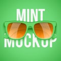 Mint sunglasses on Mint background.