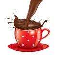 Red coffee cup with coffee splash Royalty Free Stock Photo
