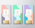 Mint, Vanilla and Anise Chocolate Labels Set. Abstract Vector Packaging Design Layout with Soft Realistic Shadows Royalty Free Stock Photo