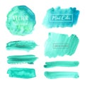 Mint watercolor background, Pastel watercolor logo.