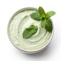 Mint yogurt dip isolated on white Royalty Free Stock Photo