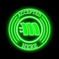 Mintcoin MINT accepted here sign Royalty Free Stock Photo