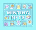 Minting NFTs word concepts turquoise banner