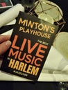 Minton`s Playhouse jazz club card advertisement