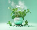 Minty freshness, mint leaves on mint background. Royalty Free Stock Photo