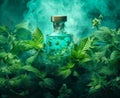 Minty freshness, mint leaves on mint background. Royalty Free Stock Photo