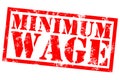 Minumum wage rubber Stamp over a white background