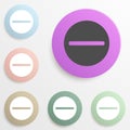 minus in a circle badge color set. Simple glyph, flat vector of web icons for ui and ux, website or mobile application Royalty Free Stock Photo