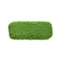 A minus or hyphen sign composed of lush green grass isolated on a white background Royalty Free Stock Photo