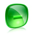 Minus icon green glass. Royalty Free Stock Photo