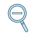 Minus in lupe line and fill style icon vector design