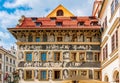 Minute House on Old Town square in Prague, Czech Republic Royalty Free Stock Photo