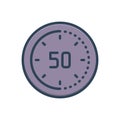 Color illustration icon for Minute, clock and time