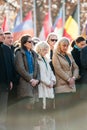 minute of silence in tribute to the victims of Paris at the Council of Europe Royalty Free Stock Photo