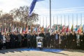 minute of silence in tribute to the victims of Paris at the Council of Europe Royalty Free Stock Photo