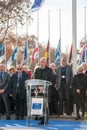 minute of silence in tribute to the victims of Paris at the Council of Europe Royalty Free Stock Photo