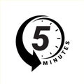 Minute timer icons. sign for five minutes.