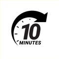 Minute timer icons. sign for ten minutes.