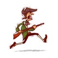 Minuteman running with musket