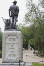 Minuteman Statue, North Bridge and Monument Royalty Free Stock Photo