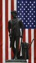 Minuteman and US Flag Royalty Free Stock Photo