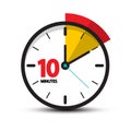 10 Minutes Clock Face. Vector Ten Minute Icon Royalty Free Stock Photo