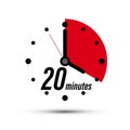 20 Minutes Clock Icon Isolated