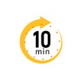 10 minutes clock quick number icon. 10min time circle icon Royalty Free Stock Photo