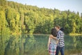 Minutes of happiness with lovers. favourite place for rest Royalty Free Stock Photo