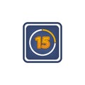 15 minutes icons, Illustration of the required time is 15 minutes Note to editor. Royalty Free Stock Photo