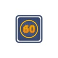 60 minutes icons, Illustration of the required time is 60 minutes Note to editor. Royalty Free Stock Photo