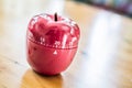 20 Minutes - Kitchen Egg Timer In Apple Shape On Wooden Table