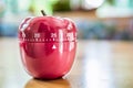 25 Minutes - Kitchen Egg Timer In Apple Shape On Wooden Table