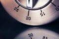 20 Minutes - Macro Of An Analog Chrome Kitchen Timer With Dark Background And Reflection Royalty Free Stock Photo