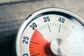 30 Minutes - Macro Of An Analog Timer On A Wooden Floor